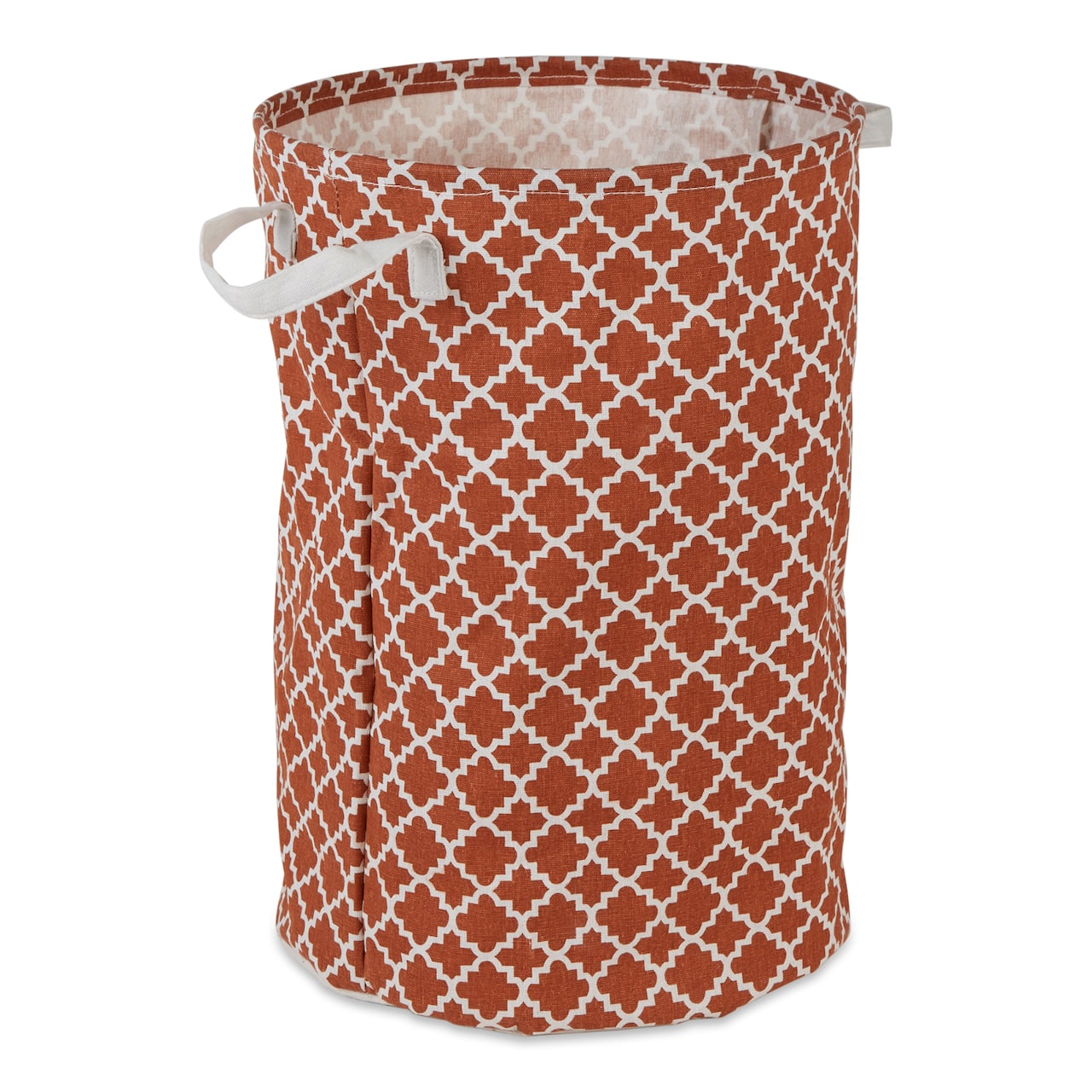 DII® Round Lattice PE-Coated Cotton Polyester Laundry Hamper